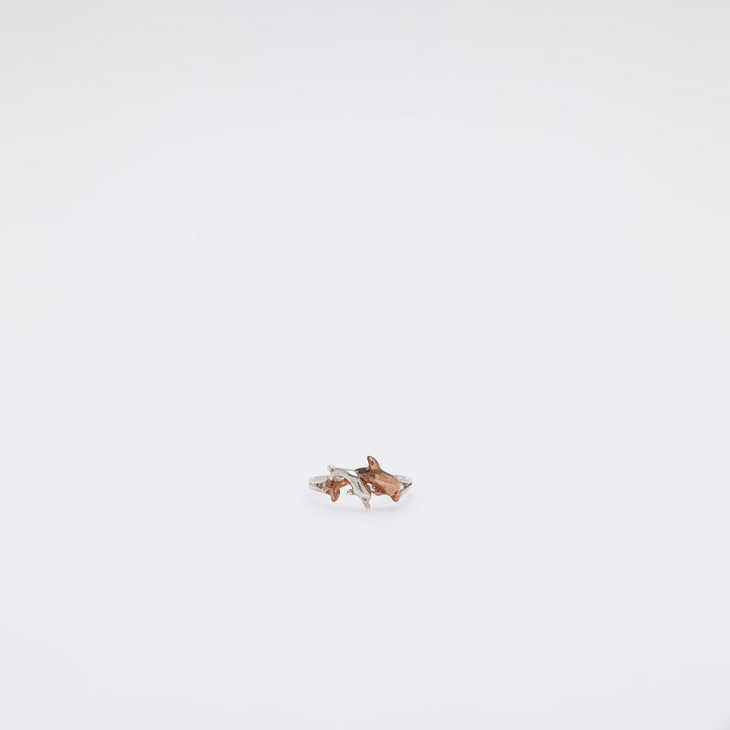 Double Dolphin Toe Ring