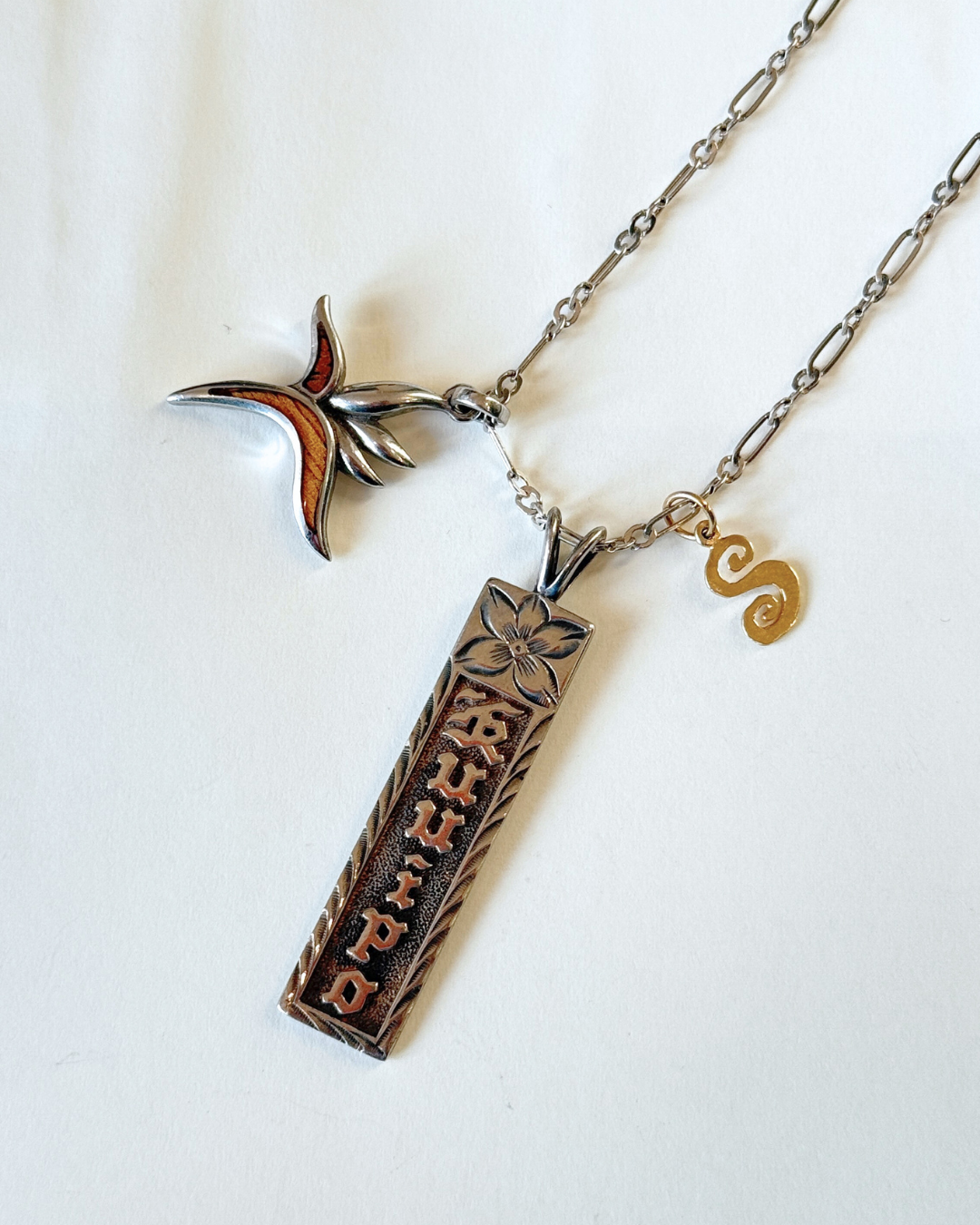 Bird of Paradise Ver.2 Koa Wood Pendant