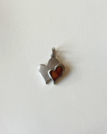 Double Hearts Koa Wood Pendant