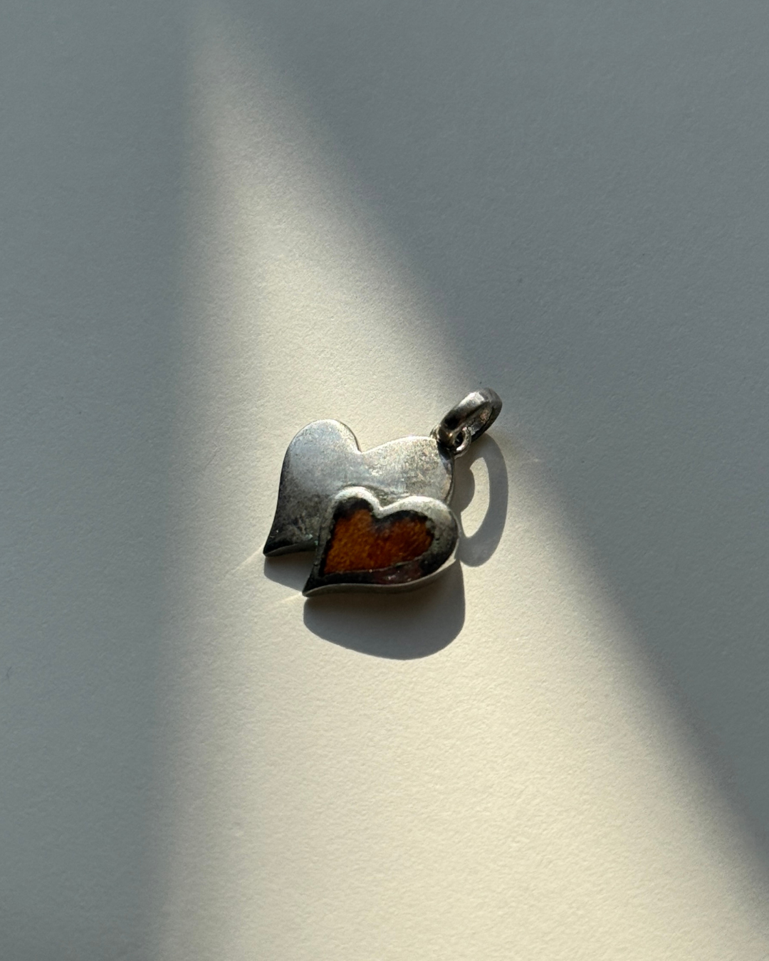 Double Hearts Koa Wood Pendant