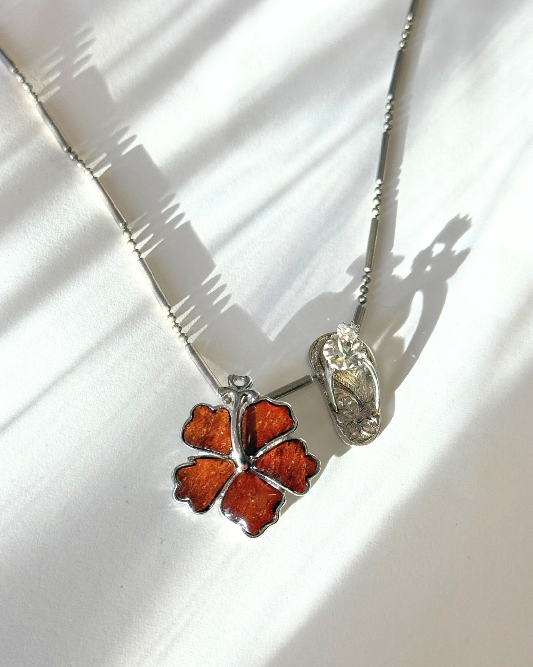 Hibiscus Ver. 1 Koa Wood Pendant