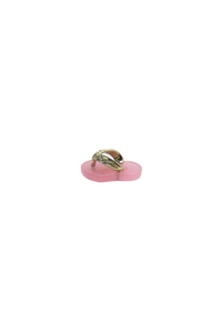 Mini Baby Pink Jade Slippah Pendant with Petite Melee Diamonds