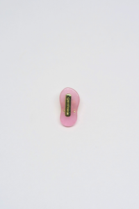 Mini Baby Pink Jade Slippah Pendant with Single Melee Diamond