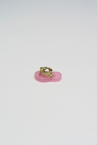 Mini Baby Pink Jade Slippah Pendant with Single Melee Diamond