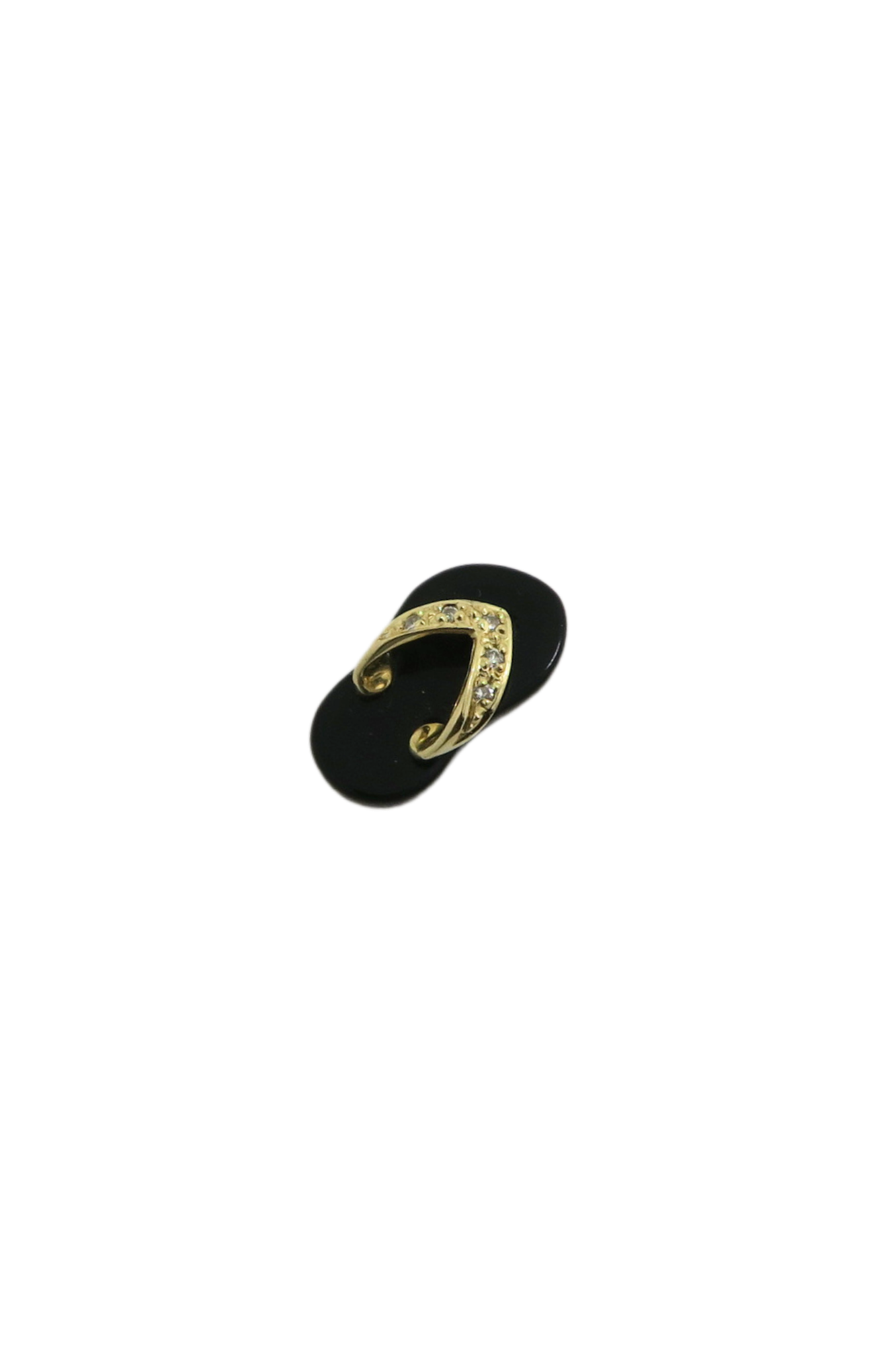 Mini Black Jade Slippah Pendant with Petite Melee Diamonds