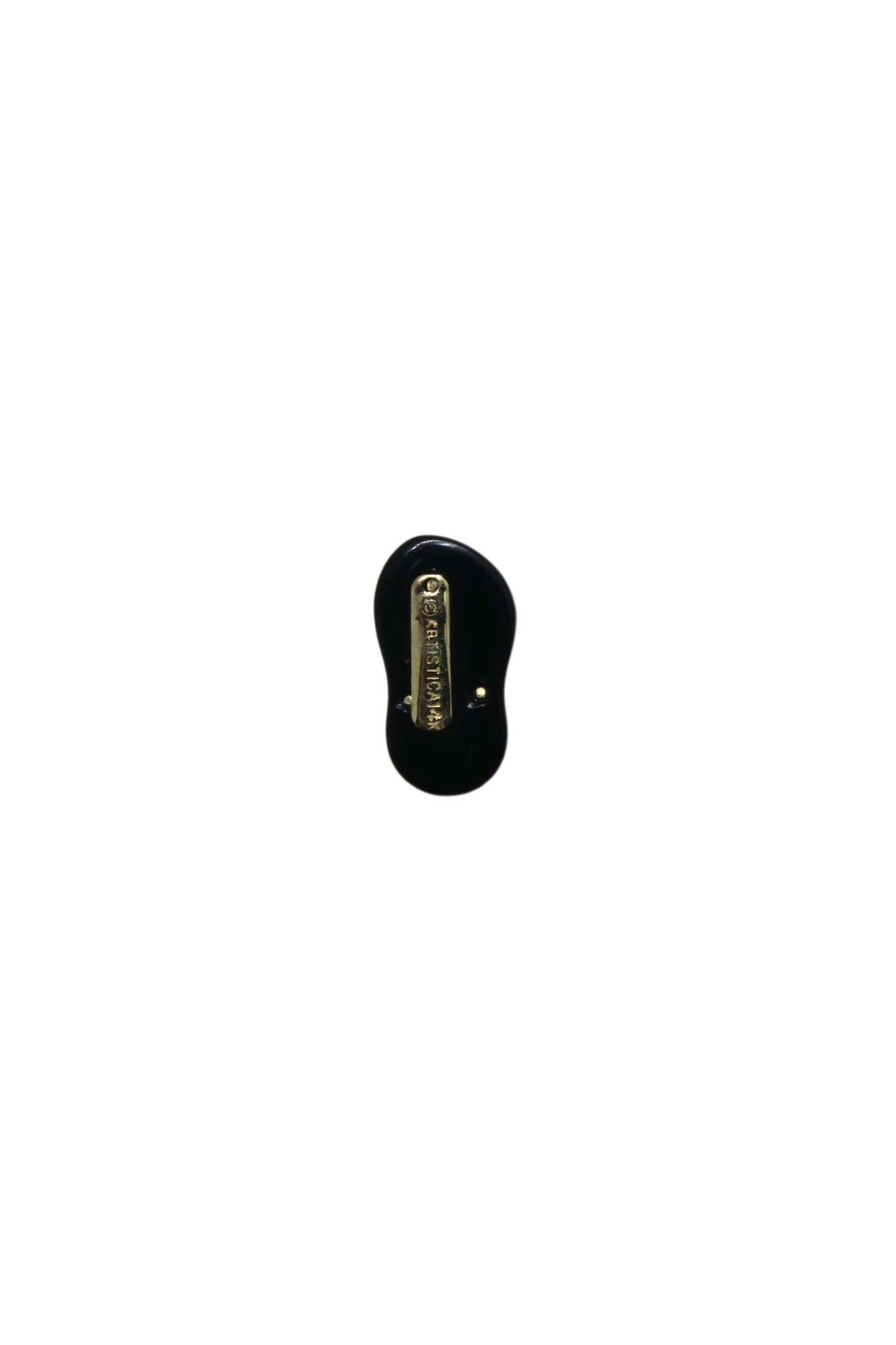 Mini Black Jade Slippah Pendant with Single Melee Diamond