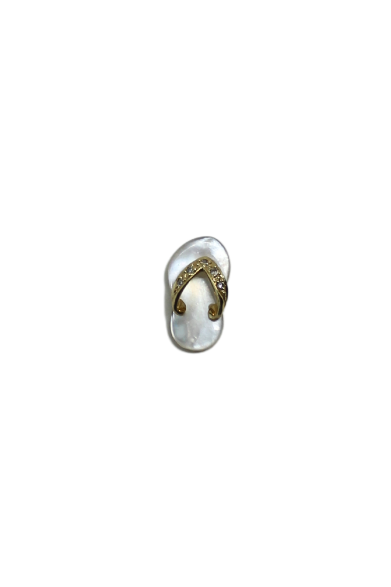 Mini Mother-of-Pearl Slippah Pendant with Petite Melee Diamonds