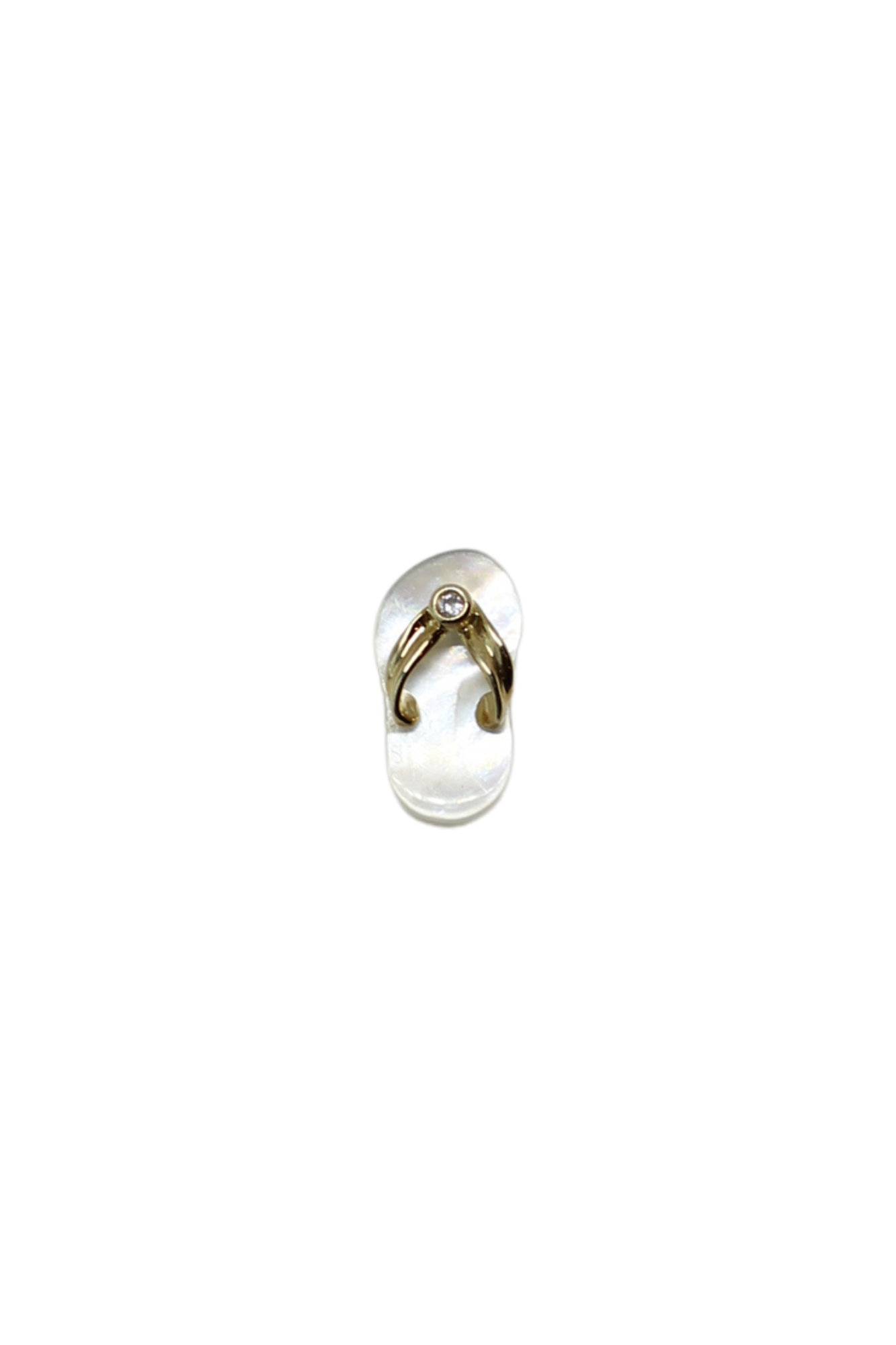 Mini Mother-of-Pearl Slippah Pendant with Single Melee Diamond