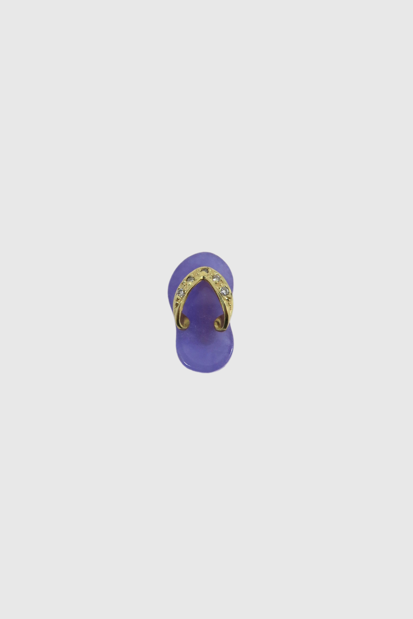Mini Lavender Jade Slippah Pendant with Petite Melee Diamonds