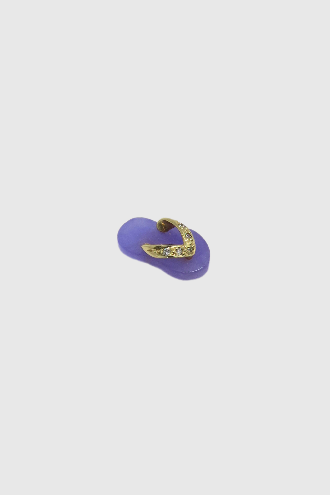 Mini Lavender Jade Slippah Pendant with Petite Melee Diamonds