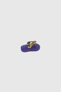 Mini Lavender Jade Slippah Pendant with Single Melee Diamond