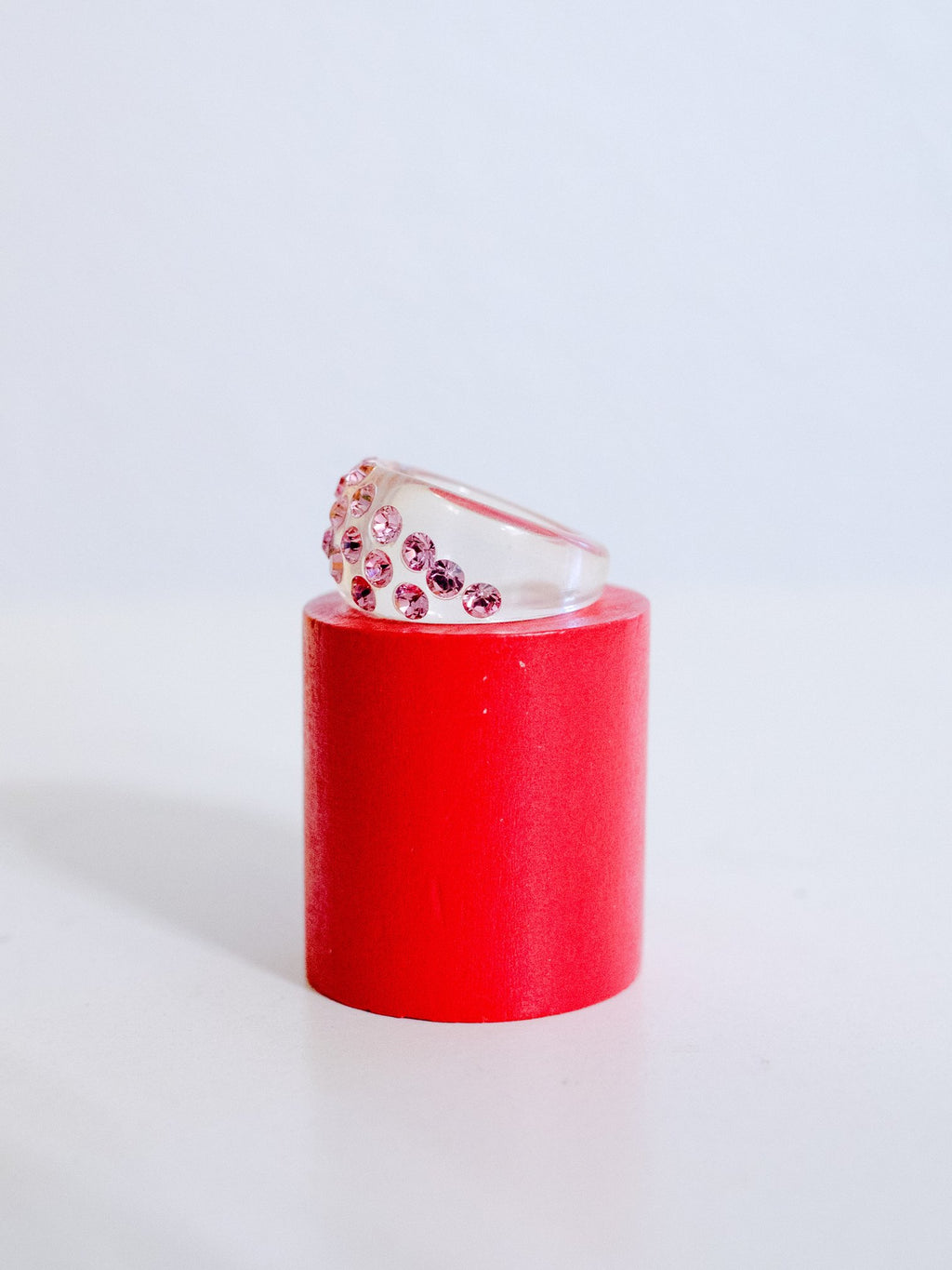 Pink Swarovski in Pink Acrylic - Diagonal
