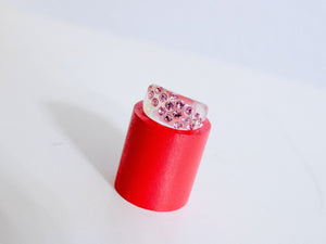 Pink Swarovski in Pink Acrylic - Diagonal