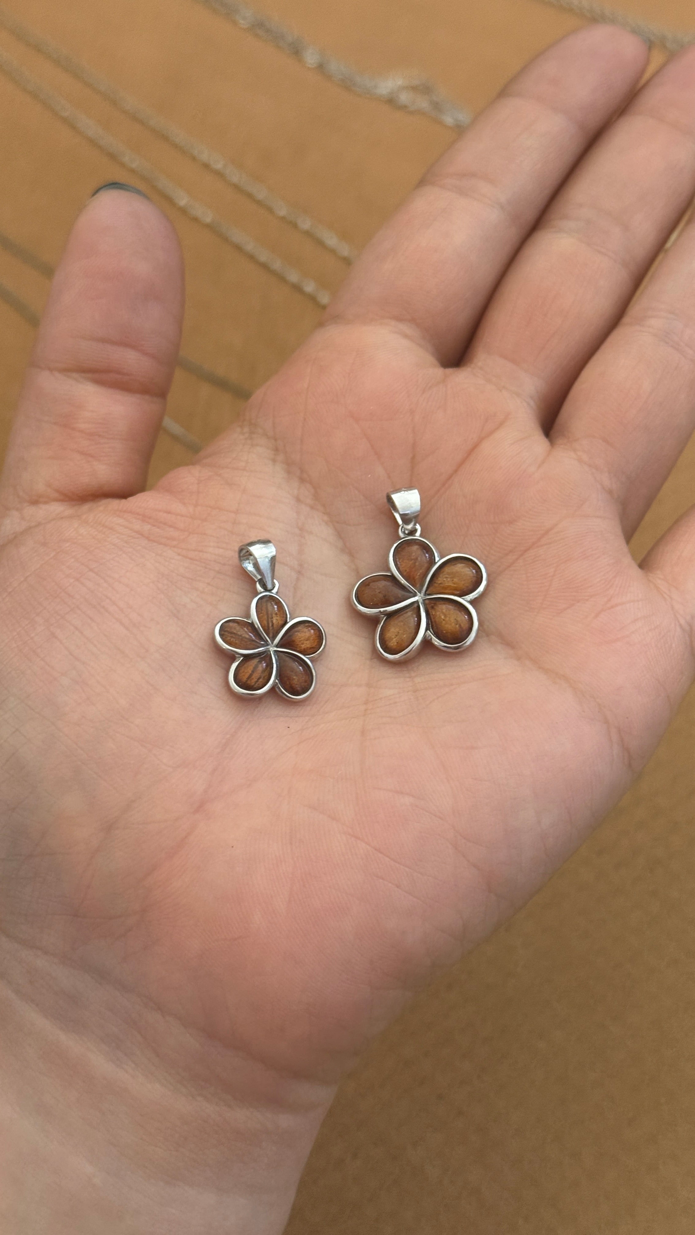 Plumeria Princess Koa Wood Pendant