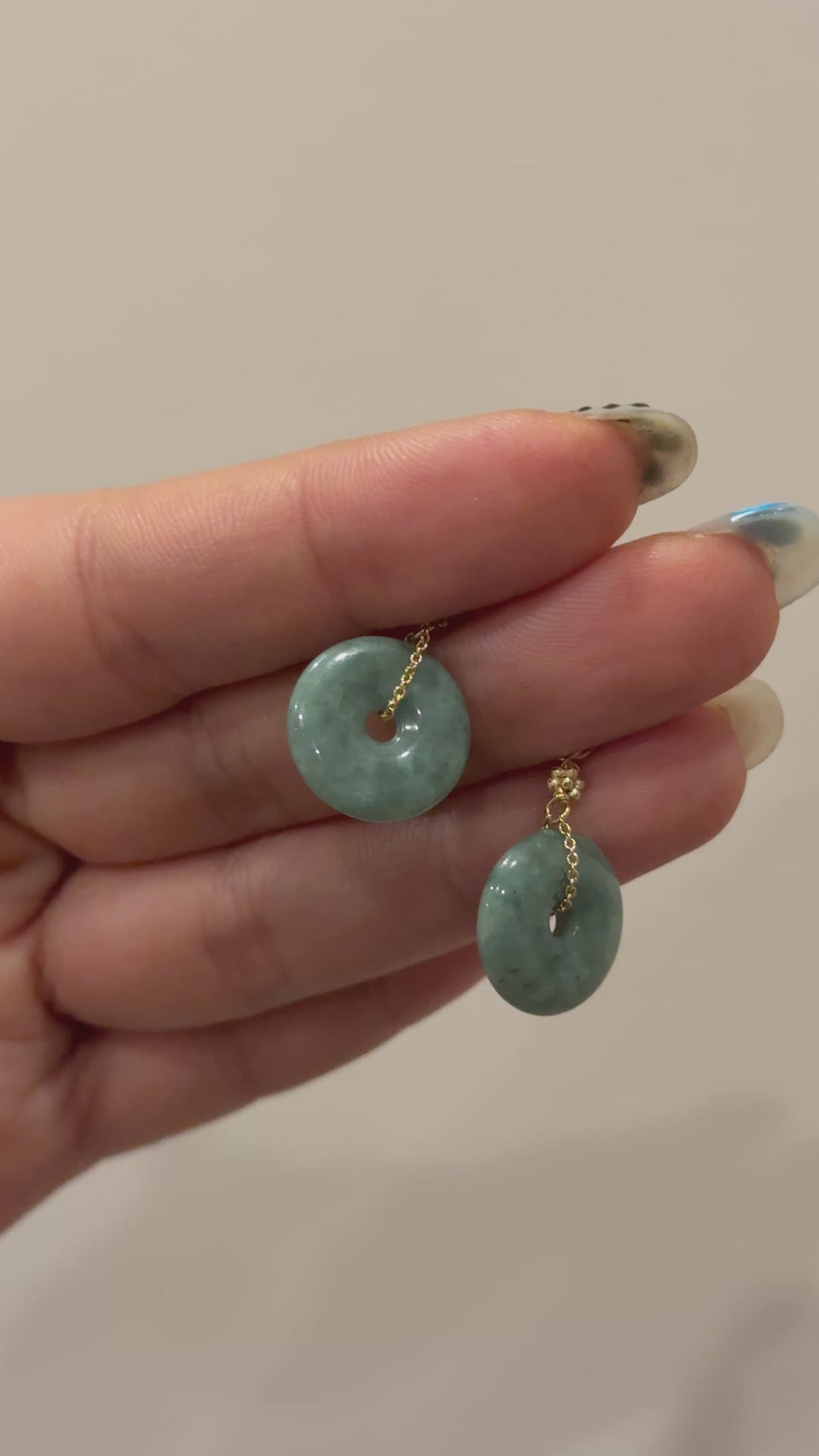 Dotted Jade Donut Pendant