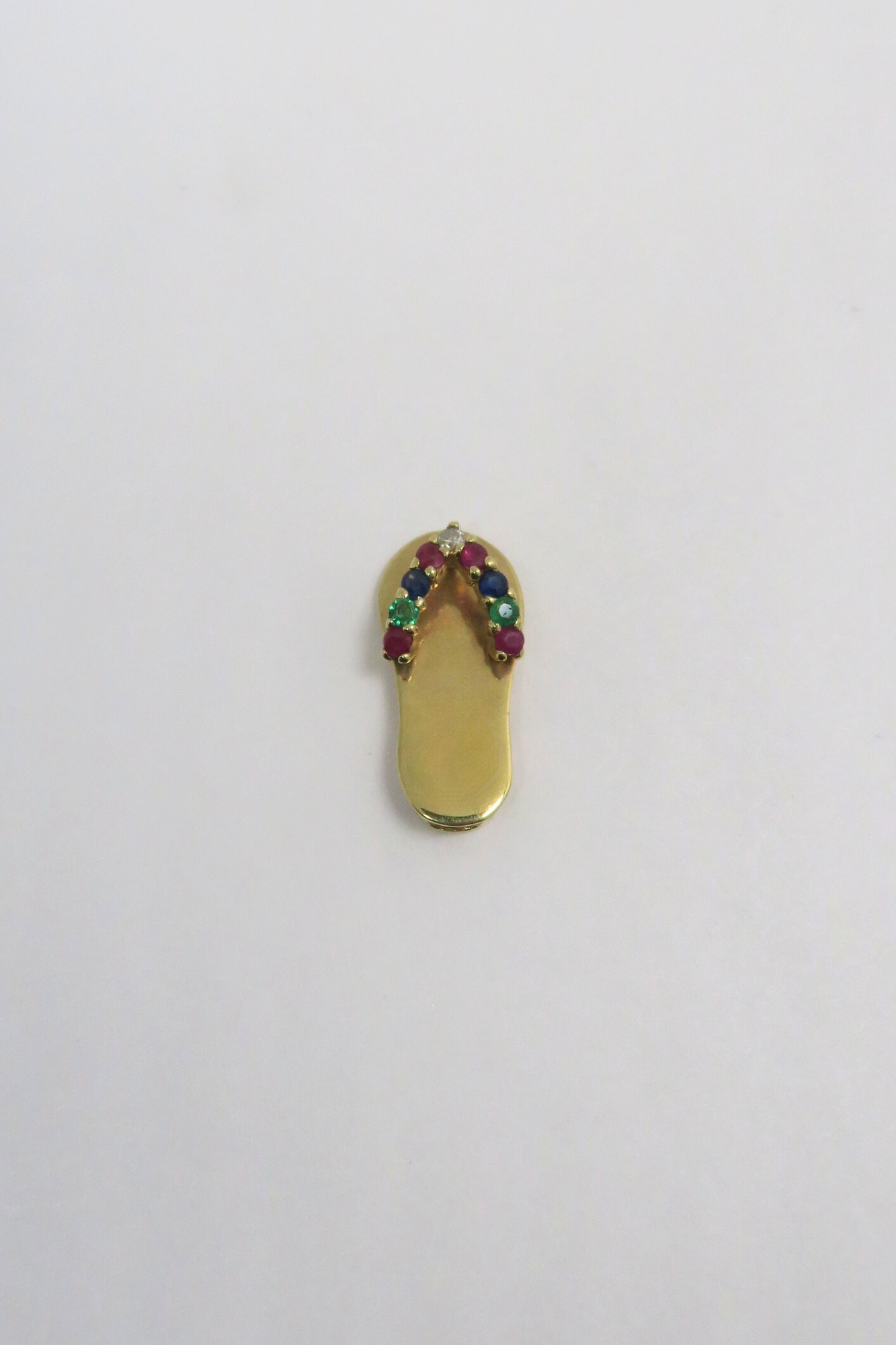 Multicolor Stone Slippah in Yellow Gold