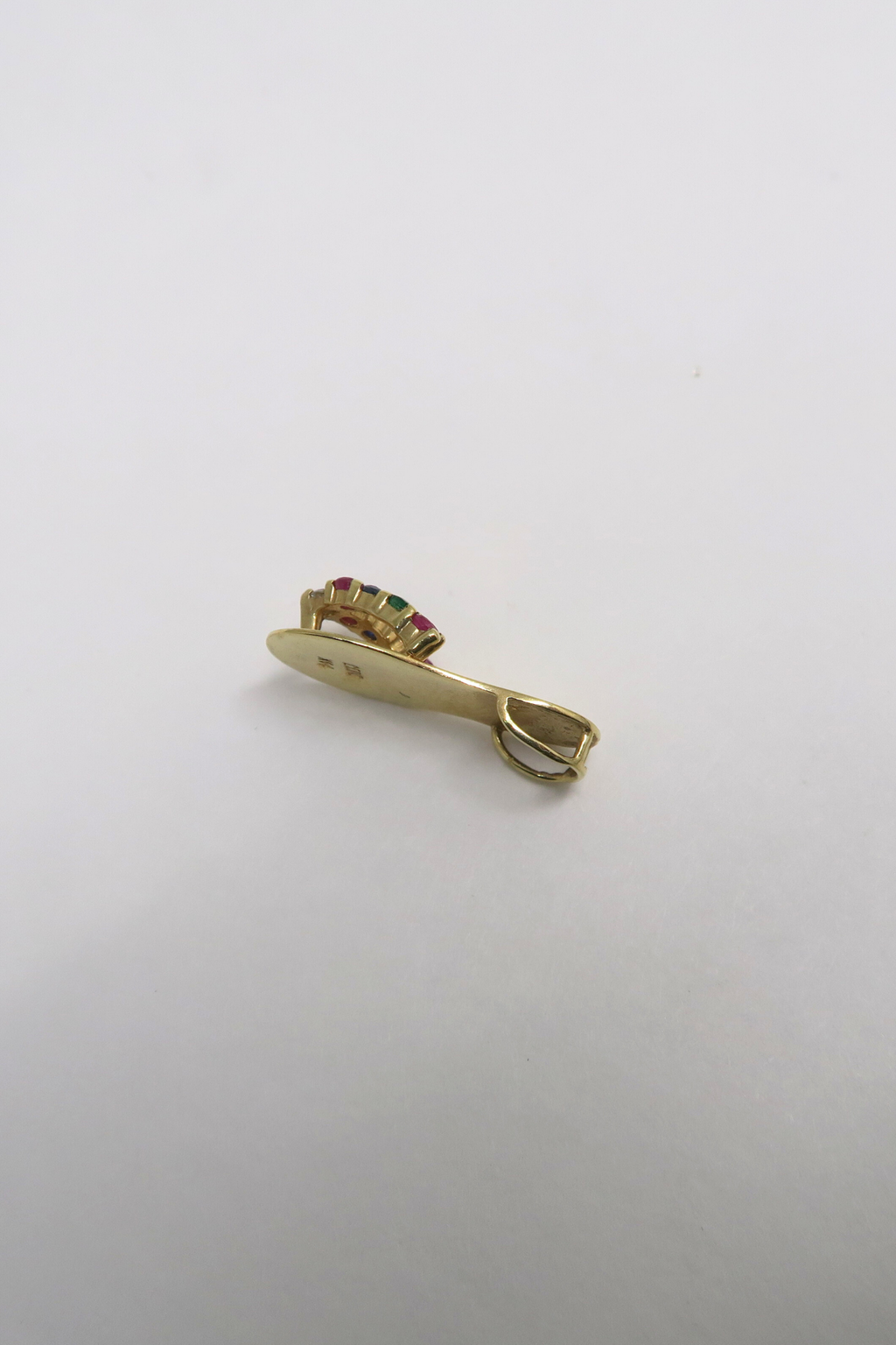 Multicolor Stone Slippah in Yellow Gold
