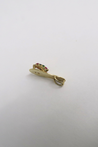 Multicolor Stone Slippah in Yellow Gold