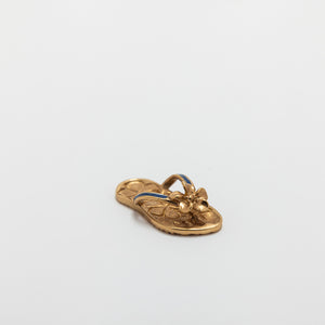 Blue Enamel Slippah with Plumeria