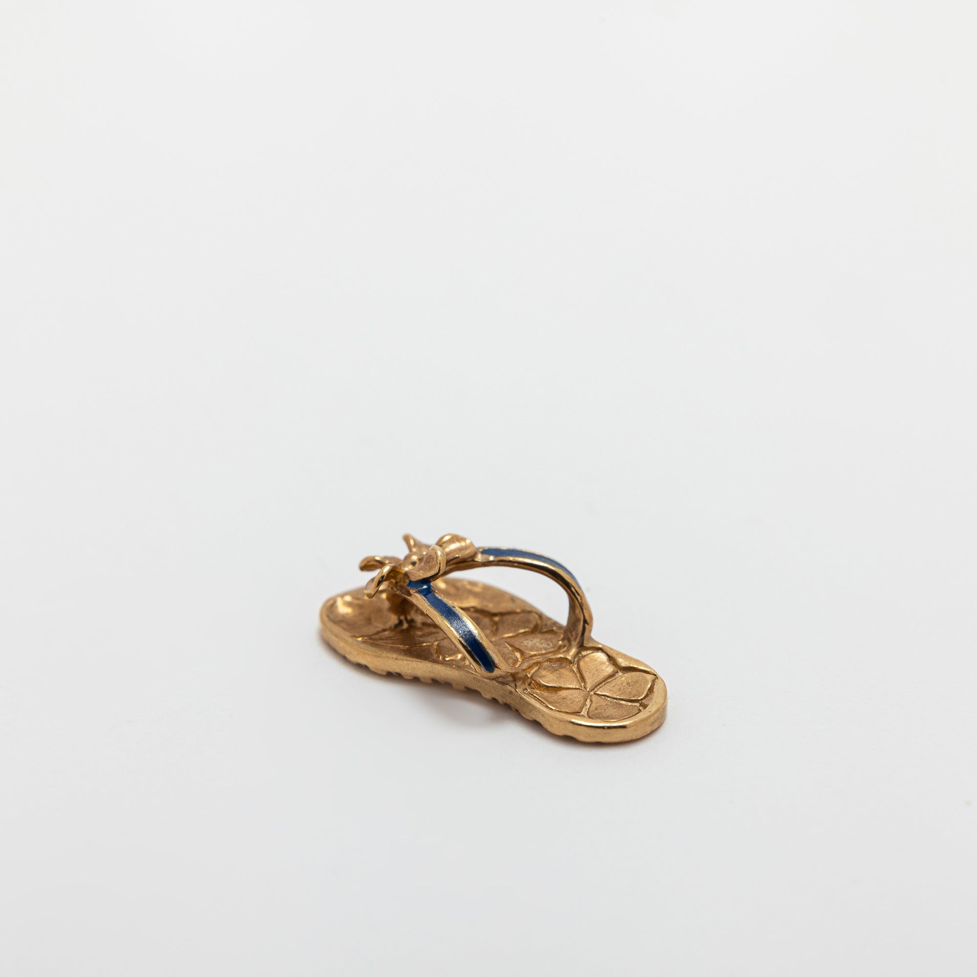 Blue Enamel Slippah with Plumeria