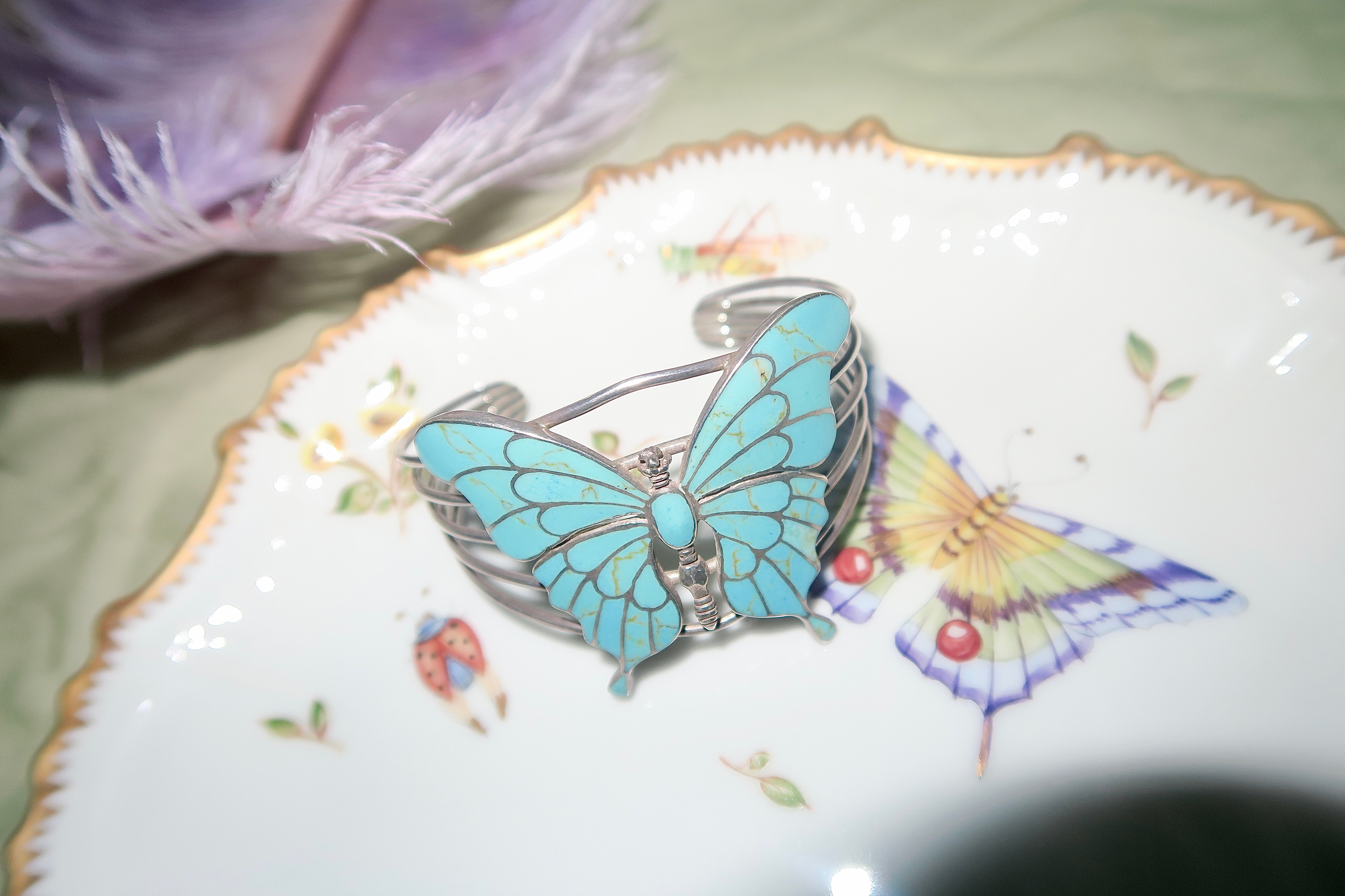 Turquoise Butterfly Cuff