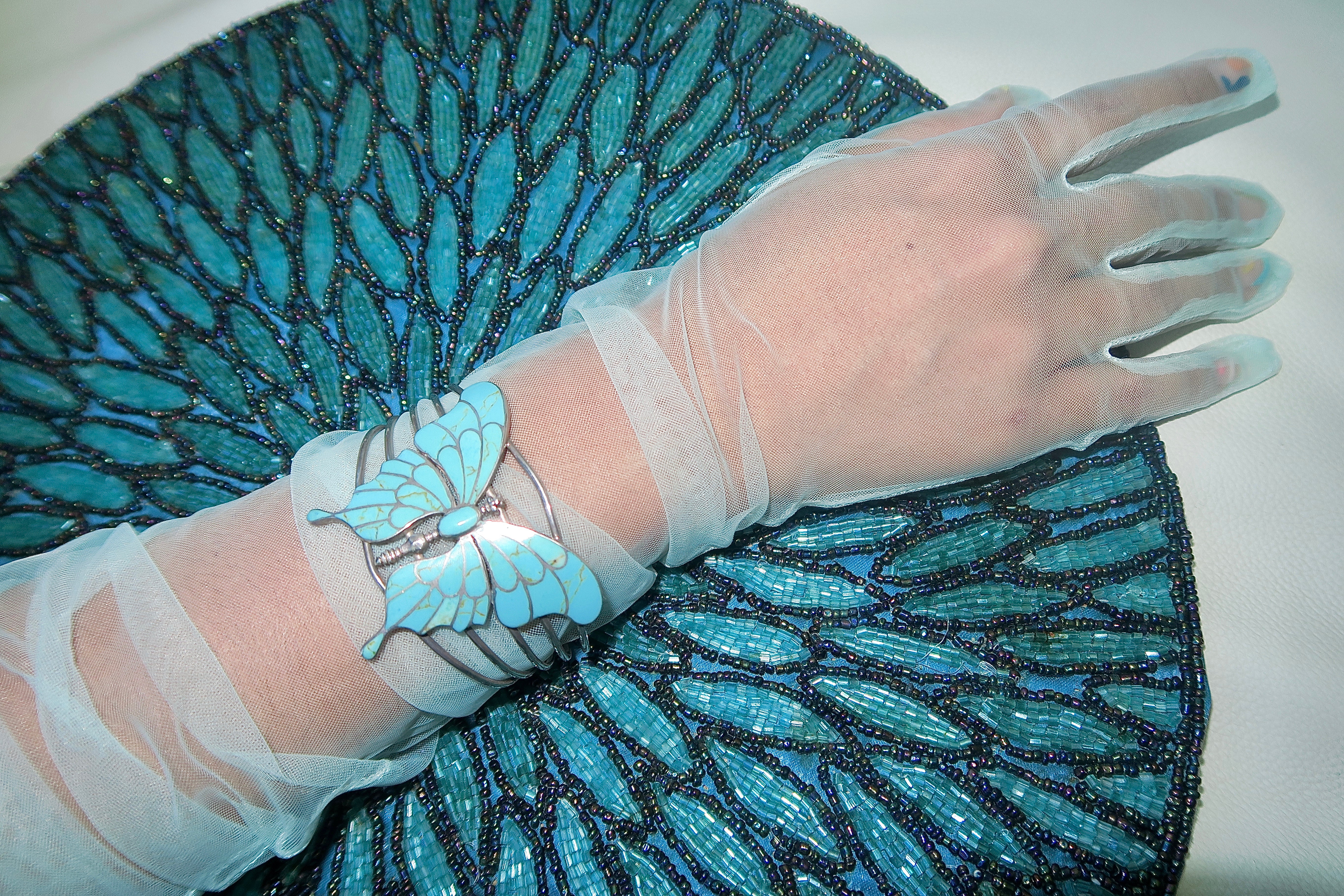 Turquoise Butterfly Cuff