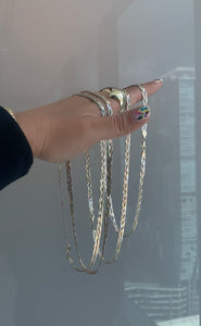 Tri-Color Sterling Silver Braided Chain